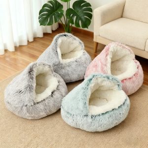 Home eco friendly pet calming bed cushion dog cat cave beds for cat dog